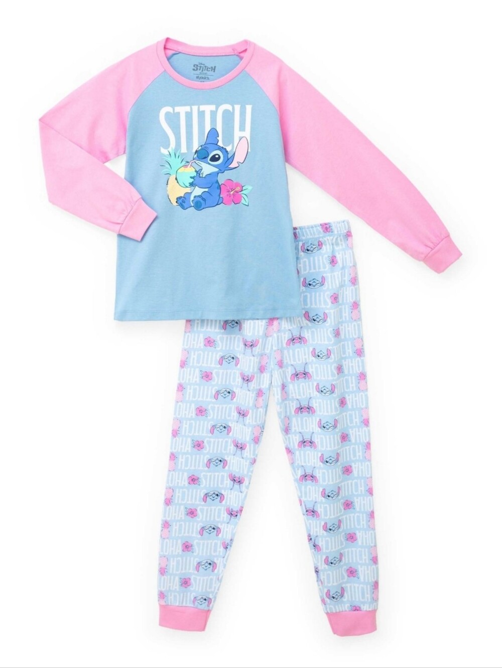 St. Jacks Girls Disney Stitch 2-Piece Pajama Set Size 14